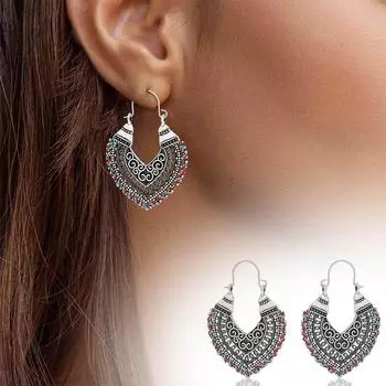 Полые серьги-подвески в богемном стиле, серьги, антикварные ювелирные изделия, подарки, серьги для леди и девочек серебряный