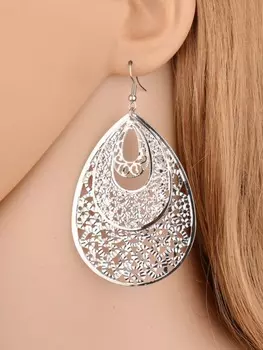 Полые серьги с каплями воды