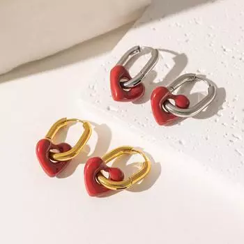 Полые серьги в форме сердца из нержавеющей стали, нишевые, подходящие по цвету, высококачественные модные серьги, новые модные серьги для женщин 3.45*1.6cm золотой