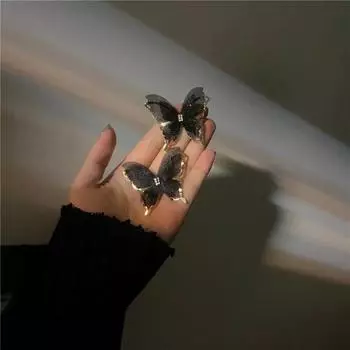 Полые сетчатые серьги-бабочки, французские романтические супер-феечные прозрачные персонализированные преувеличенные серьги