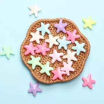 Полые свободные бусины ручной работы, модные акриловые мультистильные аксессуары для самостоятельного изготовления, ювелирные изделия, бусины «сделай сам», красочный цветок, морская звезда, 20 шт. Style3