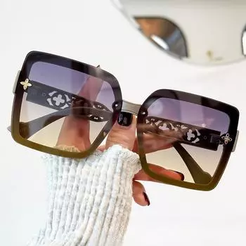 Полые темные солнцезащитные очки в квадратной оправе Tik Tok с такой же модной индивидуальной тенденцией, женские солнцезащитные очки онлайн-знаменитостей