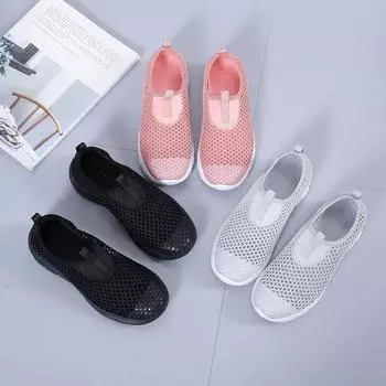 Полые женские туфли летние и осенние дышащие сетчатые спортивные туфли для девушек-студенток корейская версия спортивных легких сетчатых повседневных туфель 35 чёрный
