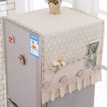 polyester cotton Washing Machine Covers Lace Pockets Washer dust cloth living room зелёный