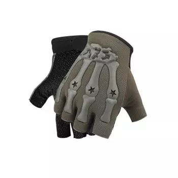 Polyester Spandex Rubber Cycling Gloves Breathable Half Finger Mittens Touch Screen Glove Outdoor серый