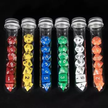 Polyhedral Dice Set 7Pcs Role Playing Game Dice with Tube for Table Board Game RPG D&D