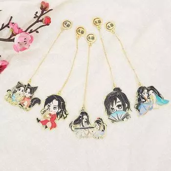 Полый бахромчатый кулон с металлическим знаком пагинации, закладки для книг Mo Dao Zu Shi Tian Guan Ci Fu E