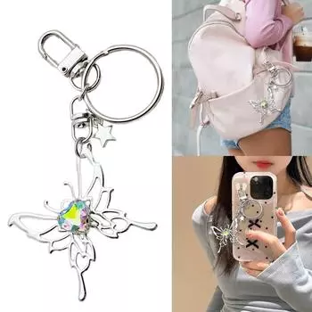 Полый брелок-бабочка, кулон-звезда, очаровательный брелок, модное украшение в виде бабочки в форме сердца для телефонов и сумок