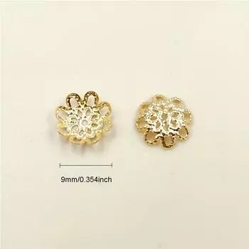 Полый цветок 10 мм, шапочки для бусин, аксессуары для основания, свободные бусины, 200 шт., модная фурнитура для ювелирных изделий «сделай сам» 10 mm серебряный