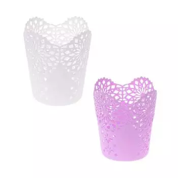 Полый цветок Simplicity Brush Storage Pen Pen Pen Pot Holder Контейнер Настольный органайзер Подарок оранжевый