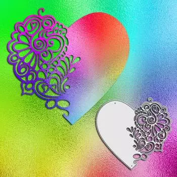 Полый дизайн в стиле любви, металлические штампы, сделай сам, скрапбукинг, тиснение, трафарет, бумага, шаблон для альбома серебряный