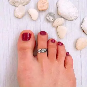 Полый дизайн в стиле ретро, экологически чистый медный материал, женское кольцо на пальце ноги, подарок на годовщину, украшения для пляжной вечеринки