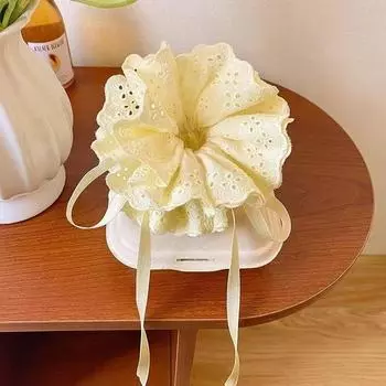 полый кружевной галстук-бабочка, дизайн с кулиской, резинка для волос в виде толстой кишки, кружевная резинка для волос, головной цветок, резинка для волос для пучка и низкого хвоста