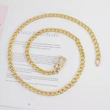 Полый металлический ремень мужской и женский хип-хоп с костюмным платьем декоративная поясная цепочка золотой