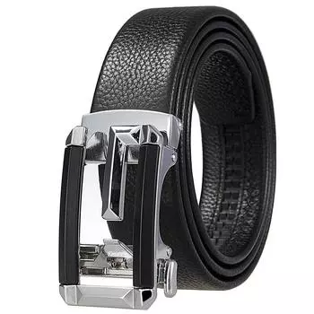 Полый модный повседневный мужской ремень, первый слой коровьей кожи, автоматический ремень Ly36-305115-5