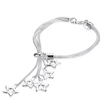 Полый пятилинейный подвесной браслет со звездой, внешняя торговля, звезда, милые ювелирные изделия, модный студенческий браслет со звездой для пар