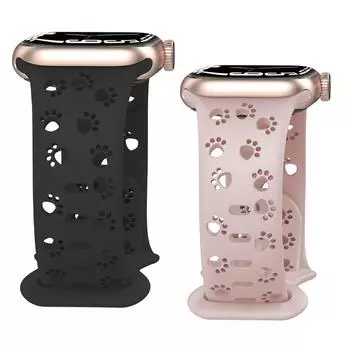Полый ремешок для часов с принтами лап Correa Браслет для iWatch Series SE 8 9 7 6 5