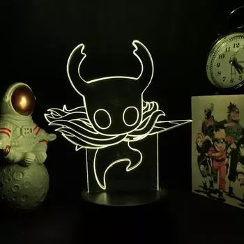 Полый рыцарь игры 3D лампы светодиодные RGB неоновые ночные огни игрушки на день рождения крутой подарок для друзей детская кровать украшение стола