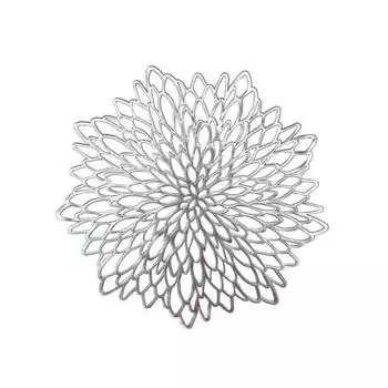 Полый термостойкий коврик для столовых приборов с цветочным дизайном, золотой, серебряный защитный коврик для стола, противоожоговой теплоизоляционный коврик для домашней столовой, кухни серебряный