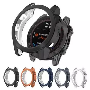 Полый защитный чехол из ТПУ для Garmin Fenix 7 7S 7X сапфировый защитный чехол от солнца, бампер, чехол For Garmin Fenix 7 чёрный