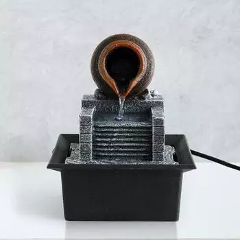 Polyresin Water Fountain for Home Decor (20cm) | Home Decor Items | Water Fountains for Living Room, Office, Reception