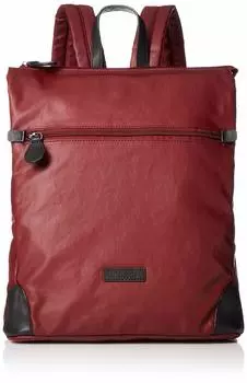 Polyurethane x Cow Leather Simple Square Backpack Red [Isaac] Y92-04-04