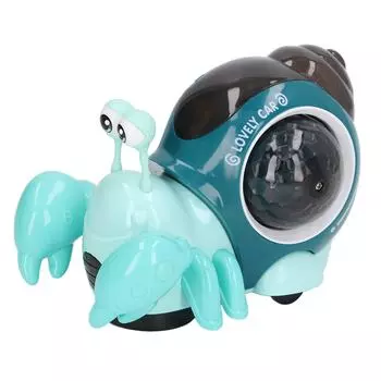 Ползающая улитка детская игрушка с музыкой 3D-огнями интерактивная ранняя развивающая для детей младенческого возраста синяя синий