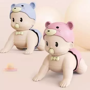 Ползающие музыкальные куклы, игрушка, поющая кукла, игрушка, моя первая кукла для движения, пластиковая детская вокализирующая игра, лазание, интеллектуальное образование One Size синий