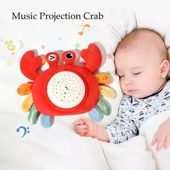 Ползающий краб, детская игрушка, проекция, музыкальные игрушки для младенцев 0-12 месяцев