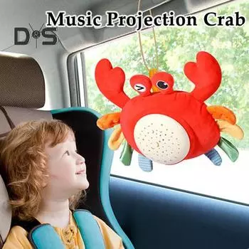 Ползающий краб, детская игрушка, проекция, музыкальные игрушки для малышей 0-12 месяцев, игрушки для лежания на животе с зеркальцем, погремушки, пустышки для девочек и мальчиков на день рождения Crab