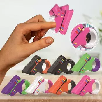 Ползунок на кончиках пальцев, Игрушка на кончиках пальцев, Новинка-игрушка для гаджетов, Снятие стресса, Верх для релаксации, Игрушка для пальцев, Текстура кончиков пальцев, Раскладывающаяся игрушка One Size чёрный