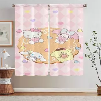 Pom Pom Purin Bathroom Curtain Living Room Decoration Blinds Cheap Things With Free Shipping for Home Ready Curtains Cheap Blind W50xH70cmx2pcs-CL