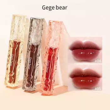 Помада Gege Bear Mirror Lip Glaze Lipstick Корейская объемная помада-блеск