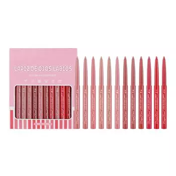 Помада-карандаш для губ Fadeless Thick Color Lipliner Подарочный набор из 12 цветов One Size красный