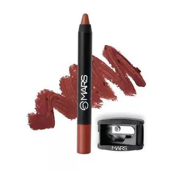 Помада-карандаш MARS Long Lasting Crayon Lipstick, держится до 12 часов | Матовый финиш | Водостойкая | Не размазывается, не скатывается карандаш для губ (3,5 г) (10-Женская сила)