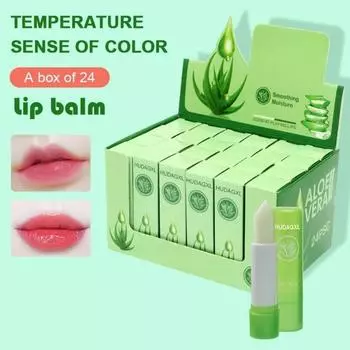 Помада, меняющая цвет, помада с алоэ вера, увлажняющая и против трещин, бальзам для губ с алоэ вера оранжевый