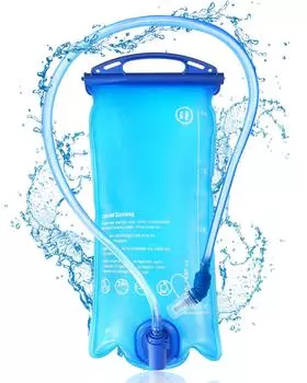 Pomeney 2L Hydration Latest Fully Removable Easy to Water TPU 2 Liter Great for Outdoor and More Bag, Design, Opening, Tube, Wash, Running, синий