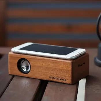 поместите его и играйте Динамик Просто поместите его Деревянный смартфонный музыкальный проигрыватель Расширяет звучание смартфона Портативный динамик Стильный Без подключения Bluetooth