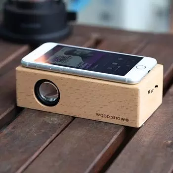 поместите его и играйте Динамик Просто поместите его Деревянный смартфонный музыкальный проигрыватель Расширяет звучание смартфона Портативный динамик Стильный Без подключения Bluetooth