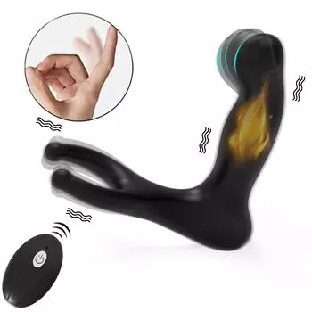 POMFW 3 в 1 Блокировка спермы Массажер простаты Анальный вибратор Продлевает эякуляцию Пульт дистанционного управления Мужской Анальная пробка Пара Резонансные секс-игрушки для мужчин no box