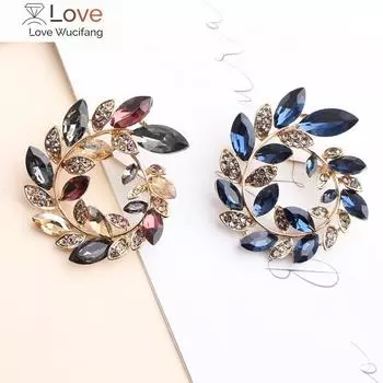 Pomlee горный хрусталь кристалл оливки броши унисекс для женщин и мужчин брошь булавка воротник ювелирные изделия костюм пальто футболка платье аксессуары зелёный