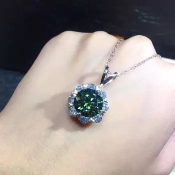 POMOiii 2 карата, 8-сердце, 8-стрелка, сине-зеленый кулон, женский темперамент, нежное ожерелье, цепочка на ключицы для женщин, свадьба, помолвка