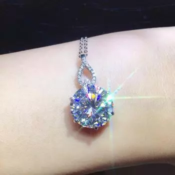 POMOiii 6,5 карат, круглый модный кулон, женское ожерелье, цепочка на ключицу, ювелирные украшения белый