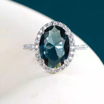 POMOiii элегантное овальное женское кольцо с цирконом на палец, вечерние, великолепный подарок на годовщину свадьбы, хорошее качество, женские модные украшения 6 синий