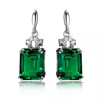 POMOiii геометрические серьги с драгоценными камнями для женщин, элегантные великолепные серьги-капли прямоугольной формы, ювелирные изделия на годовщину зелёный