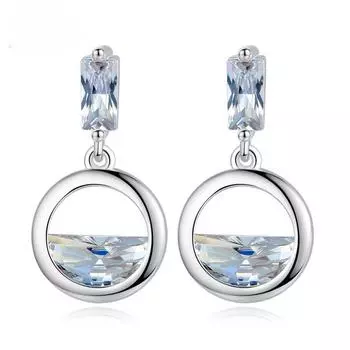 POMOiii Изящные висячие серьги, женские милые круглые серьги-подвески, повседневная одежда, стильные аксессуары, изысканный подарок для девочек, модные украшения белый