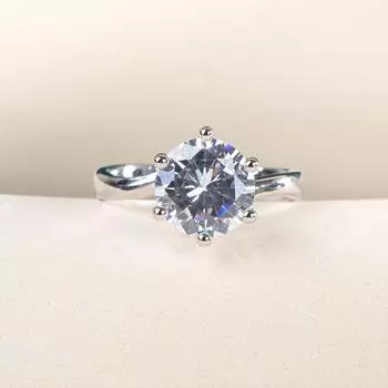 POMOiii классическое женское обручальное кольцо с 10 мм белого цвета с кубическим цирконием, высокое качество, элегантные эффектные женские кольца на палец 6 белый