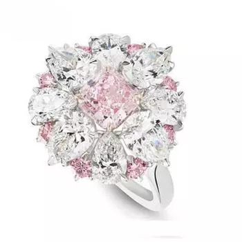 POMOiii Кольца с розовым кристаллом и кубическим цирконом для женщин, аксессуары, обручальное благородное женское кольцо на палец, прекрасный подарок, вневременные ювелирные изделия 6 розовый