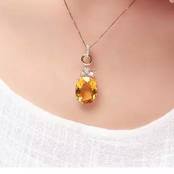 POMOiii красный циркон кулон ожерелье винтажные аксессуары женские для вечеринки подарок элегантные ювелирные изделия жёлтый