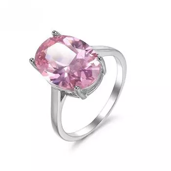 POMOiii модные овальные обручальные кольца с кристаллами кубического циркона для женщин, роскошное обручальное кольцо красного цвета, модные украшения 6 розовый